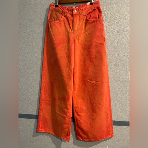 Free People Waterfalls Baggy Wide Leg Jeans We The Free Oklahoma Sun - Picture 12 of 14